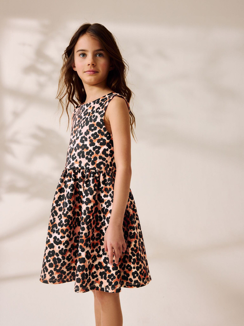 Платье для девочки Next F37-952, Коричневый, Черный