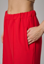 Брюки прямые с кнопками красные