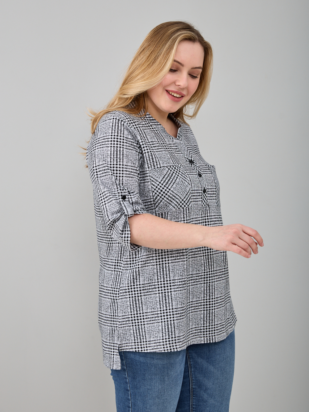 Блузка БЛ-131/сераяклетка