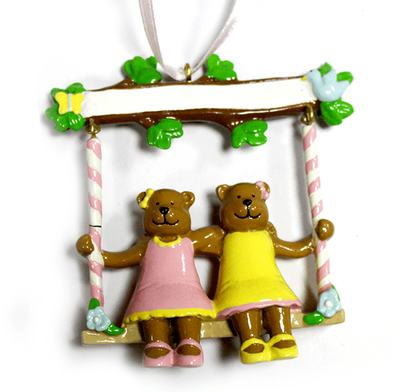 Украшение&quot;Мишки качаются на качелях&quot;11*7*2 см. (PO1149)