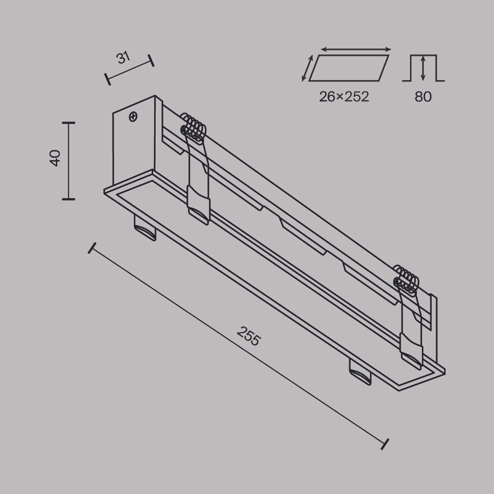 Встраиваемый светильник Technical DL066-20W3-6K-B
