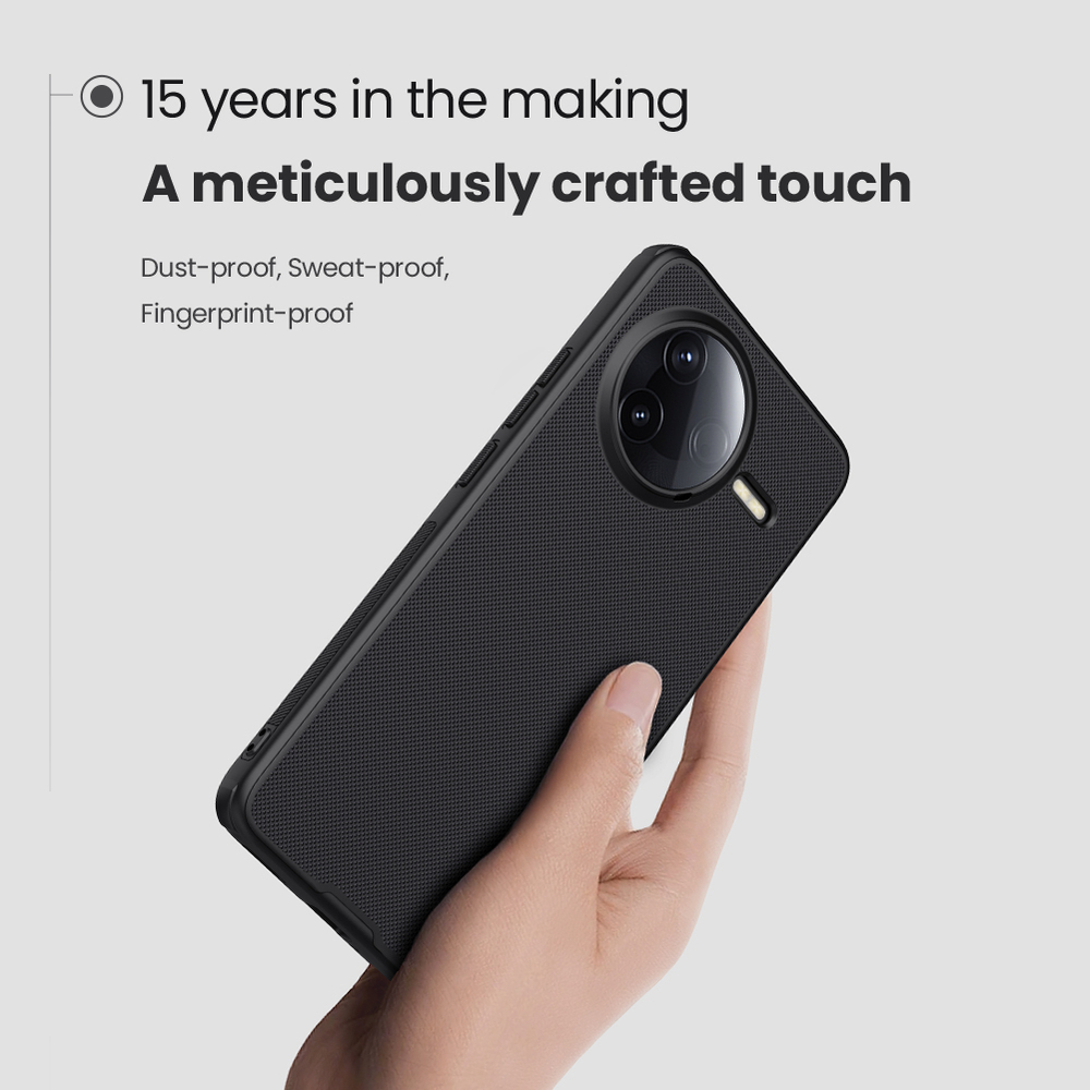 Усиленный чехол черного цвета от Nillkin для Xiaomi Poco F7 Pro и Redmi K80, серия Super Frosted Shield Pro