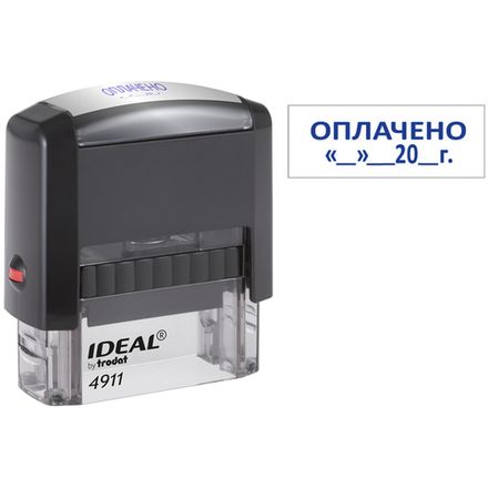 Штамп Оплачено, оттиск 38*14мм, Ideal