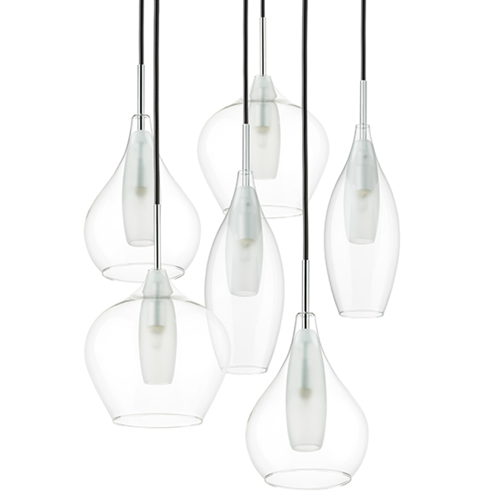 803061 Подвес PENTOLA 6х25W G9 ХРОМ/ПРОЗРАЧНЫЙ