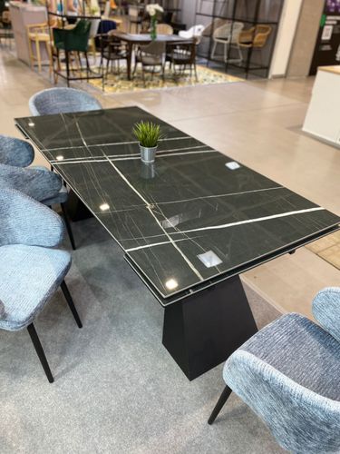 Стол БОГАРТ 200 TITANIUM BLACK PULIDO, керамика / Черный