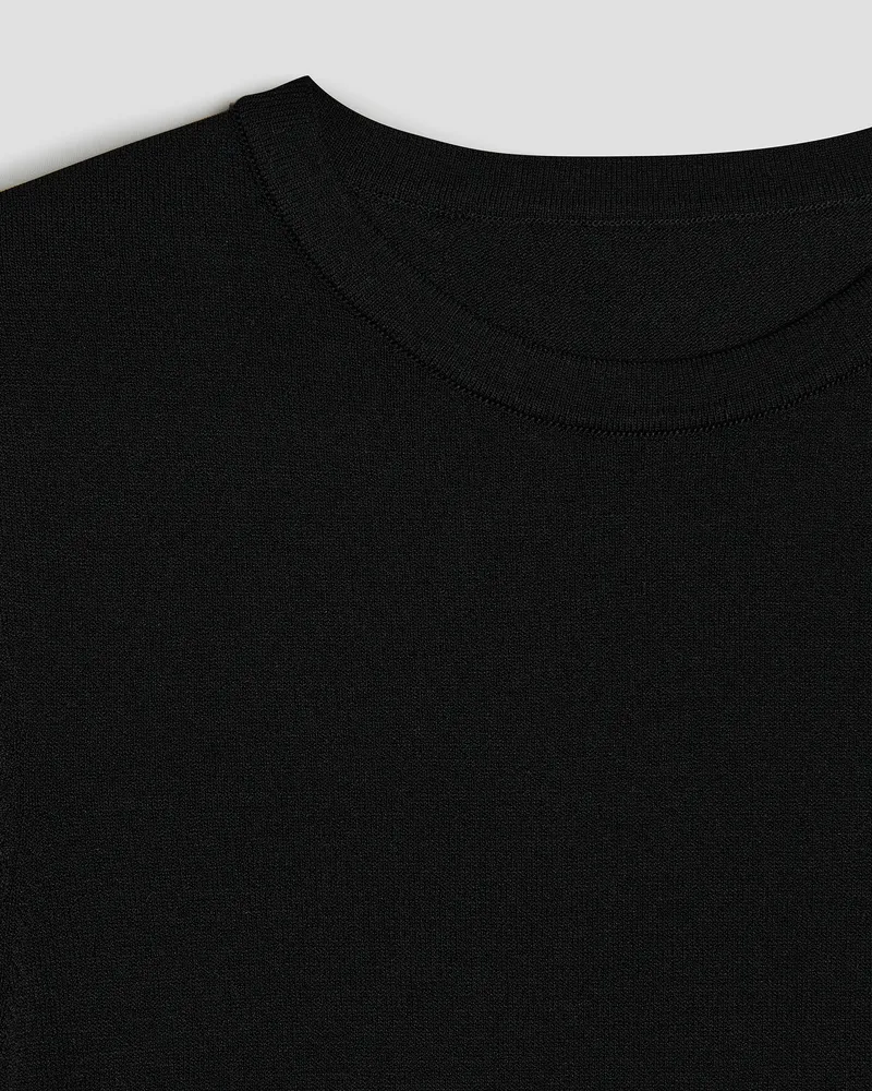Черная базовая футболка из вискозы с рубчиком