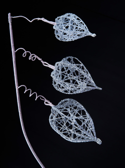 Веточка физалис 58см ChristmasDeLuxe серебро