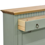 Обувница для прихожей Неаполь, 3 двери с ящиком, деревянная, зеленый