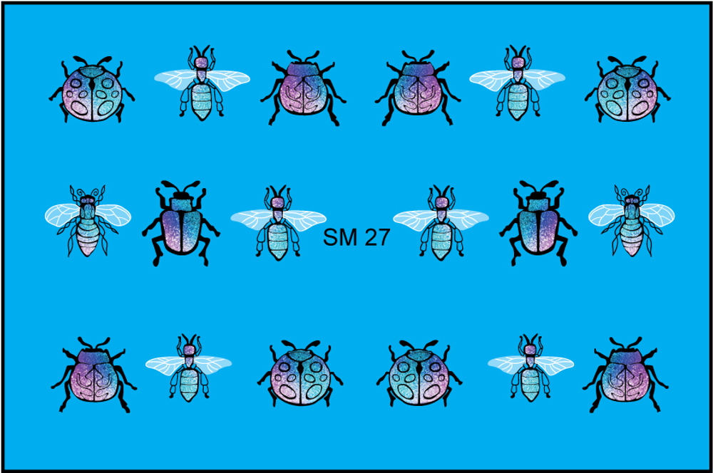 Gurunail Слайдер-дизайн металлизированный SM27 Насекомые