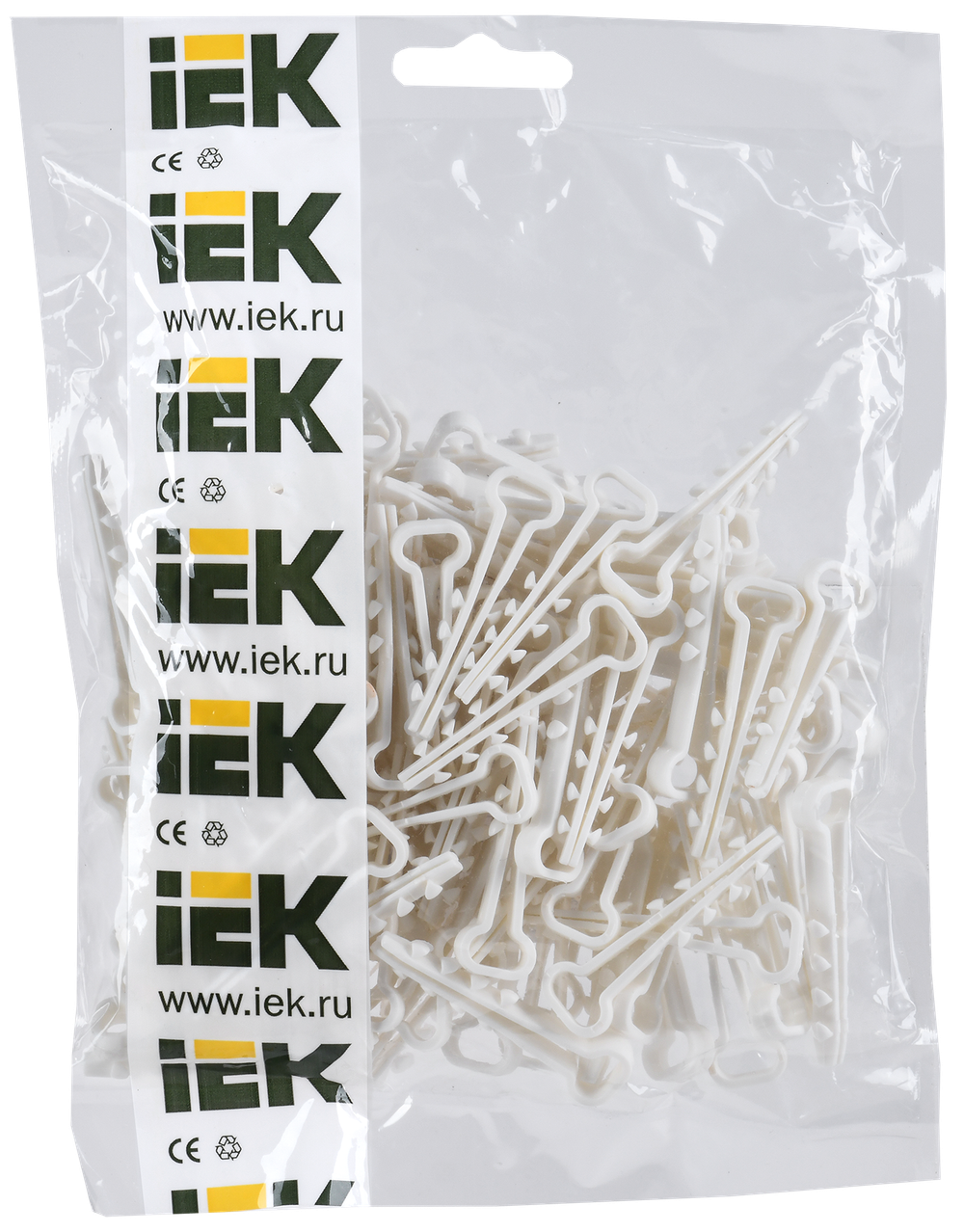Дюбель хомут 5х8мм нейлон белый (100шт) IEK