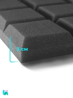 Поролон акустический 30x2000x1000 мм, темно-серый, ППУ SPG2236