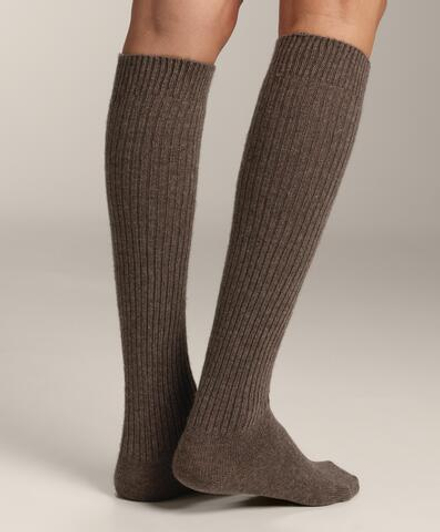 Oysho Длинные носки с добавлением кашемира, темно-коричневый