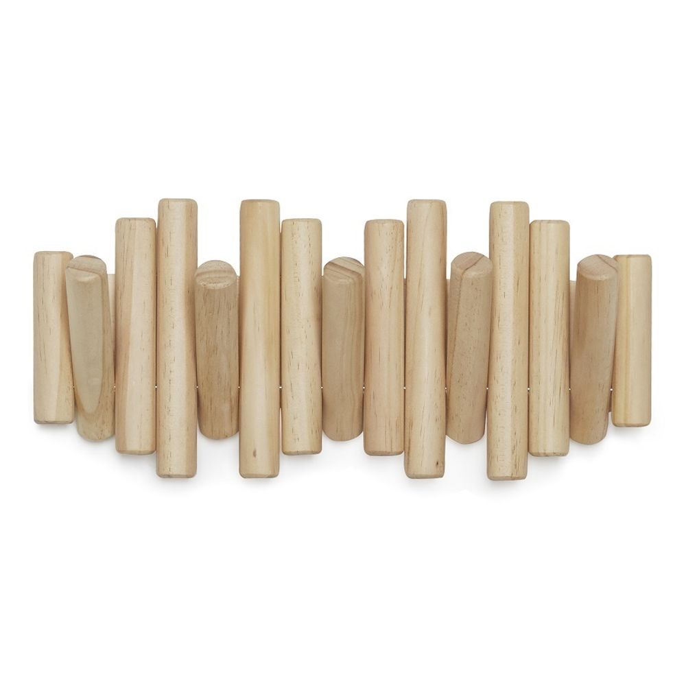 Вешалка настенная Picket, 5 крючков, натуральное дерево