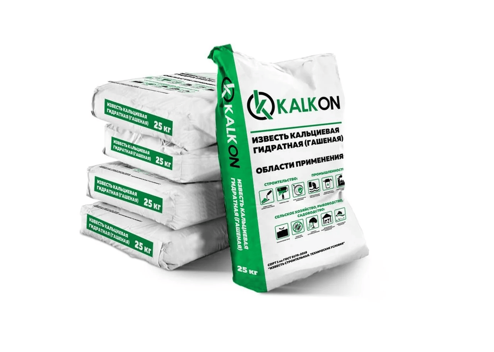 Известь кальциевая гидратная (гашеная) KALKON 25 кг