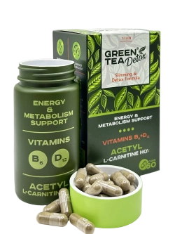 GREEN TEA DETOX для похудения 60 капсул с L-Карнитином