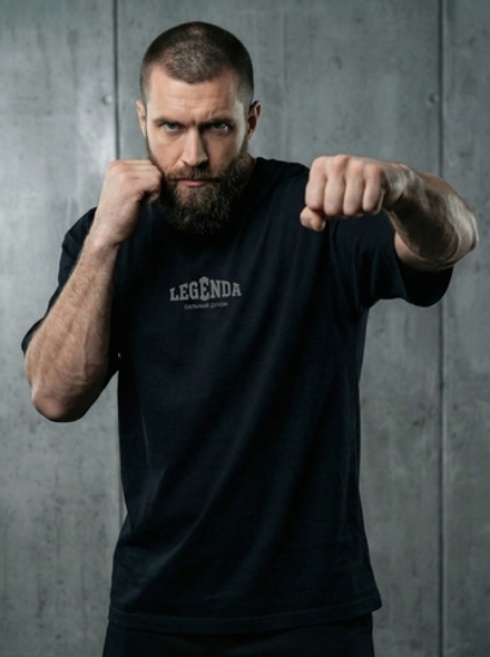 Футболка оверсайз хлопковая черная Legenda Величайший Геркулес