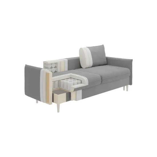 СКАНДИ Диван тканевый прямой мятный