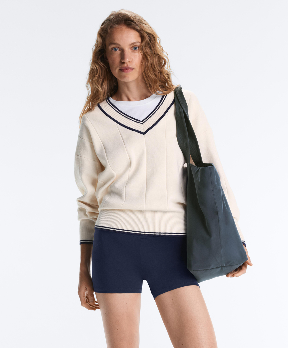 OYSHO Велосипедки Comfortlux с высокой посадкой длиной 10 см, синий