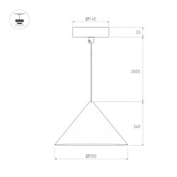Светильник SP-MAKOTO-R550-14W Warm2700 (WH, 36 deg, 230V, TRIAC) (Arlight, IP20 Металл, 3 года) 054407