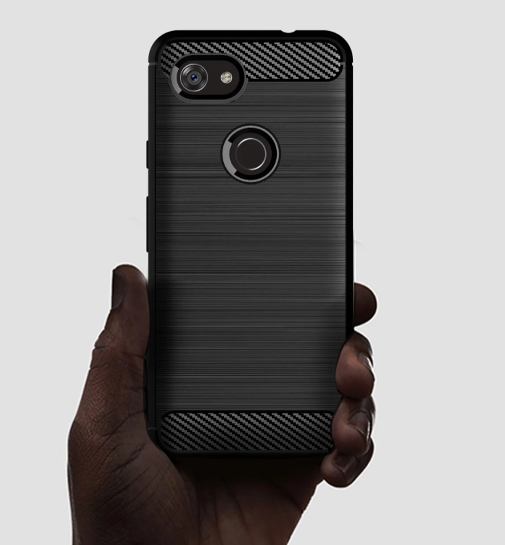 Чехол на Google Pixel 3a цвет Black (черный), серия Carbon от Caseport