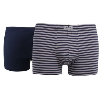 Мужские трусы боксеры набор из 2-х штук (темно-синие, синие в полоску) Tom Tailor 070250/5615 9730
