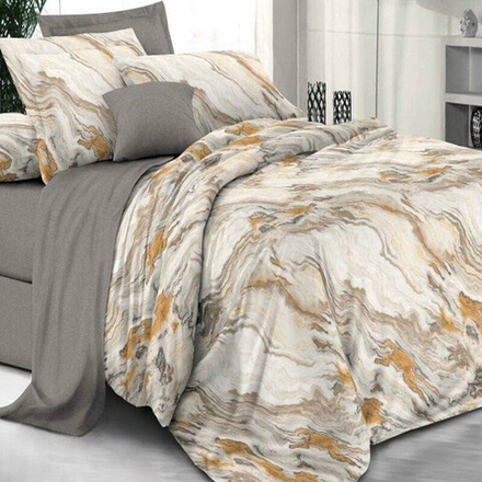 Комплект постельного белья "ВЛ. МРАМОР", бязь, 100% хлопок, Россия.