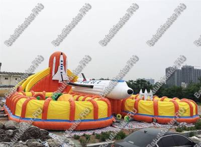 Коммерческий надувной батут "Ракета" 30*20*8 м
