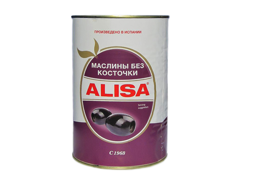 Маслины Alisa без косточки ж/б Испания 4100 г