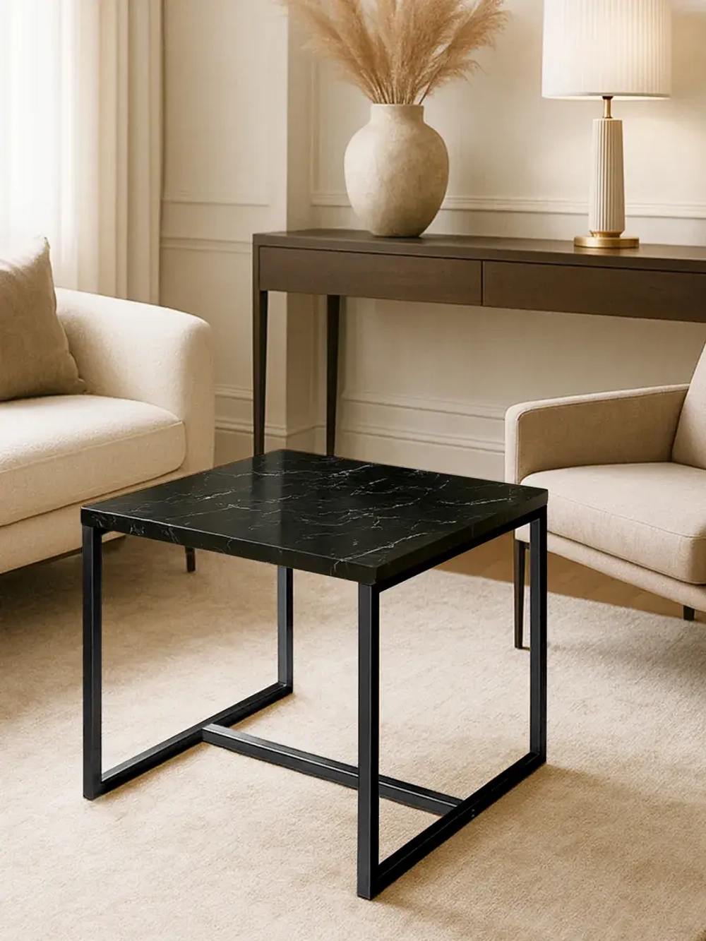 Компактный журнальный стол Куб - ЧЧ - ЛДСП в ПВХ