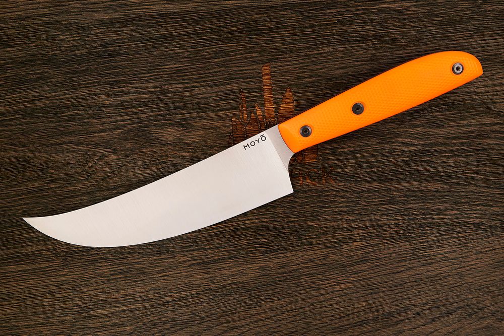 Нож кухонный MOYO Геликон пчак 175мм, сталь AR-RPM9, рукоять G10-extra оранжевый