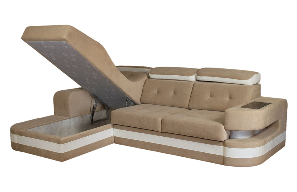 диван с оттоманкой Аурис с подсветкой