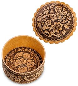 Народные промыслы BST-125/ 1 Шкатулка «Птица» мал. (береста)