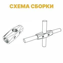 Соединитель трёх труб D25мм к системе Джокер R-43,UNO 03 ТН025 держатель прямой для 3-х труб, набор 1 шт