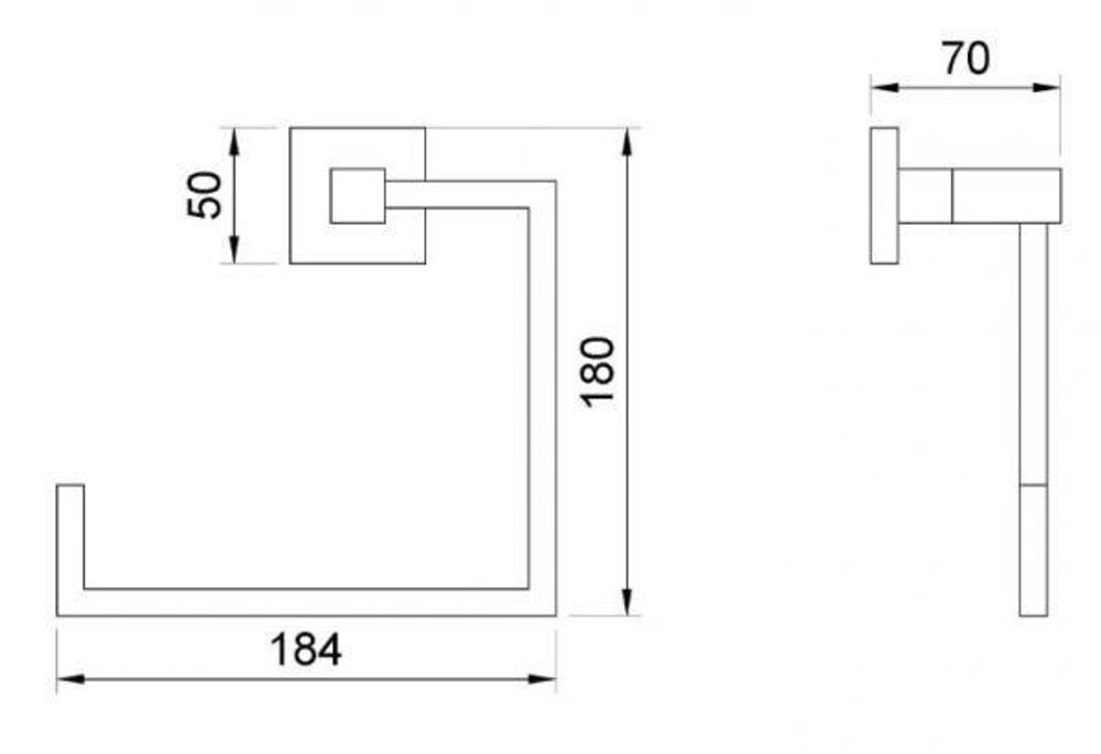 Полотенцедержатель 166 мм нерж. сталь BARCELONA 16905.N чёрный