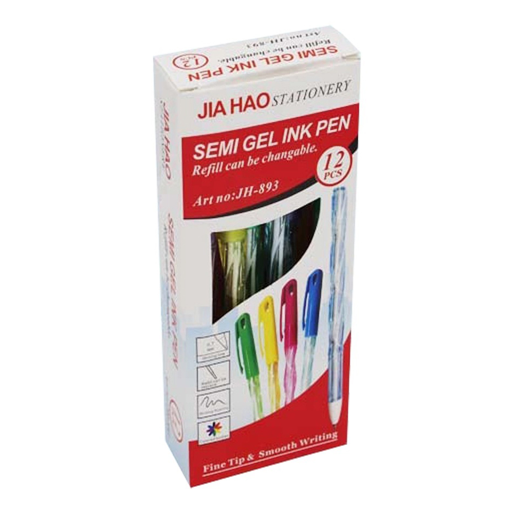 Ручка шариковая, масляная, Basir, синие чернила, объёмный разноцветный корпус, 12 шт