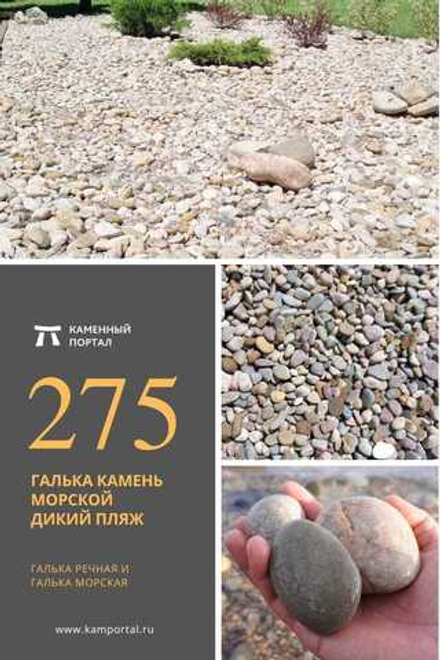 Галька камень морской Дикий пляж/тонна