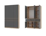 Шкаф 3-х створчатый Багира ШК-08 крафт/графит