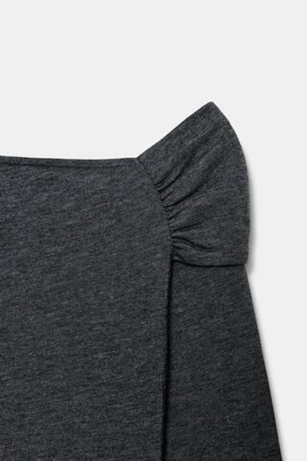 ZARA ТОП С АСИММЕТРИЧНЫМ ВЫРЕЗОМ, СЕРЫЙ МЕЛАНЖ