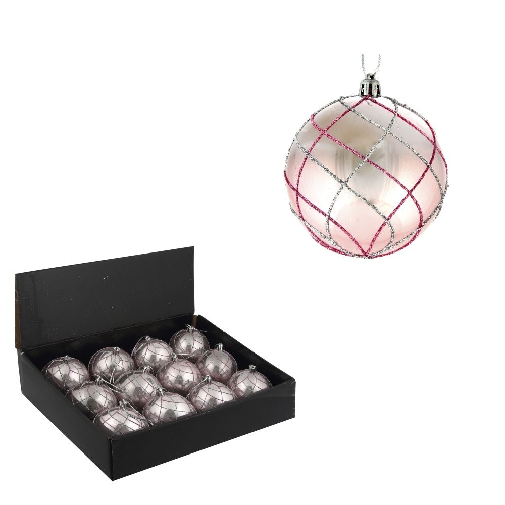 GAEM Набор из 12шт Украшение новогоднее Шар "Алмазная сетка", D 8 см, L35 W27 H9 см