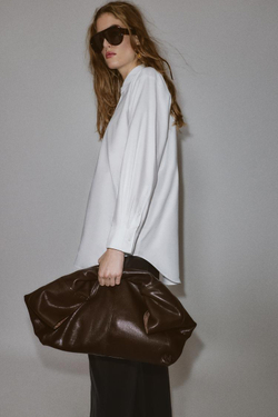 ZARA РУБАШКА ОКСФОРД ОВЕРСАЙЗ, БЕЛЫЙ