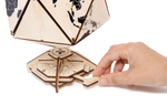 Конструктор деревянный 3D EWA Глобус Икосаэдр с секретом (шкатулка, сейф) черный