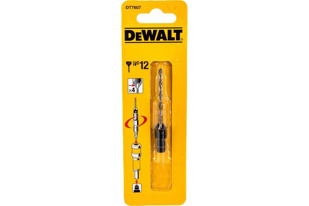 Сверло пилотное и зенкер №12 по дереву DEWALT DT 7607