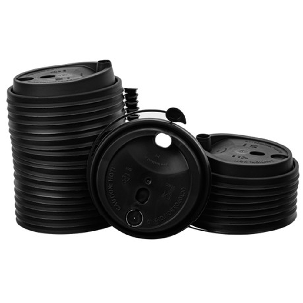 Крышка для стак. Покров д.90мм (0,250/0,330л) черная матовая (20уп х50шт) (1000шт), 17258