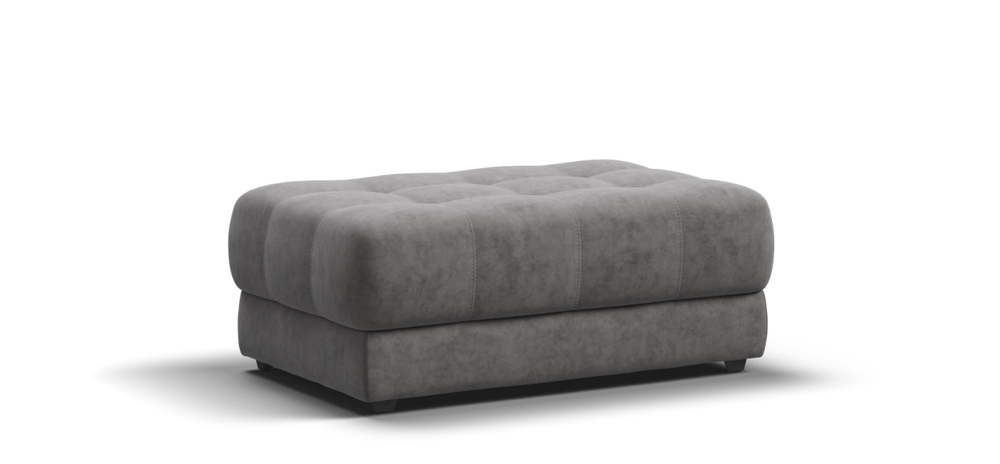 Босс пуф Велюр Алькантара серый