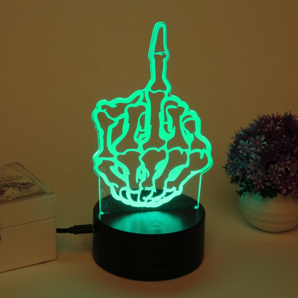 Светильник ночник «3D-Скелет шлет привет» на пластиковой подставке, с включателем USB