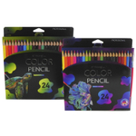 Карандаши цветные акварельные Yalong 24 цв., "Неоновые животные" деревянные, трехгранные, заточенные, кисть, грифель 3.0 мм, картон. уп., европод.