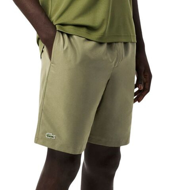 Мужские теннисные шорты Lacoste Lightweight Diamond Taffeta Sport - khaki green
