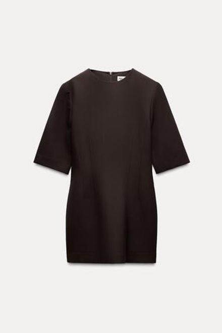 ZARA КОРОТКОЕ ПЛАТЬЕ — ZW COLLECTION, КОРИЧНЕВЫЙ