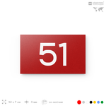 Табличка с номером 51 на дверь квартиры, для офиса, кабинета, аудитории, склада, красная 120х70 мм, Айдентика Технолоджи