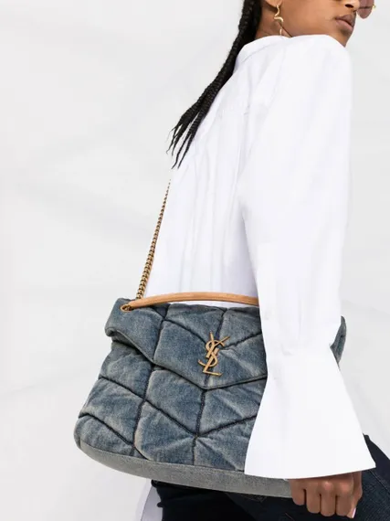 Сумка Saint Laurent Puffer Loulou Medium синий